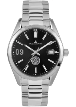 Jacques Lemans BVB-01 Uhr Herren Edelstahl silber Quarz